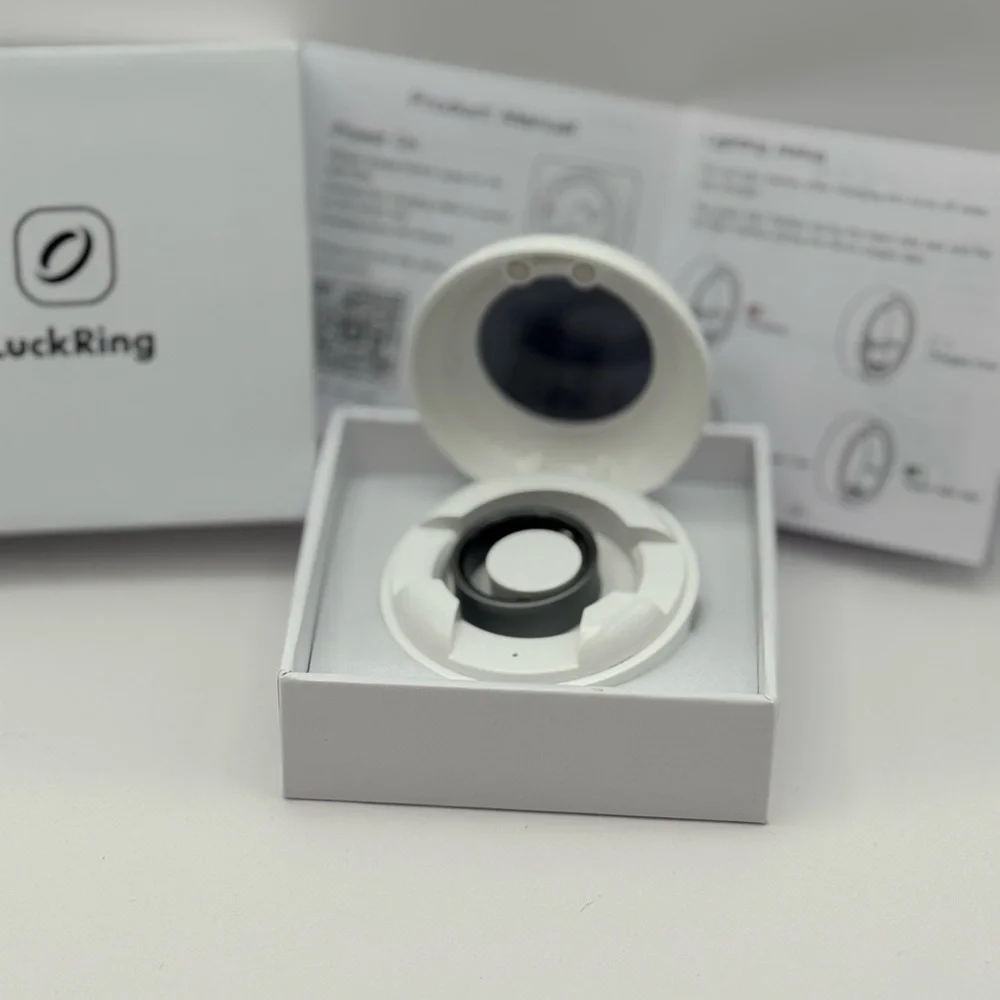 Luck Ring Smart Ring- Brushed Silver/Grey Size 9 or 11